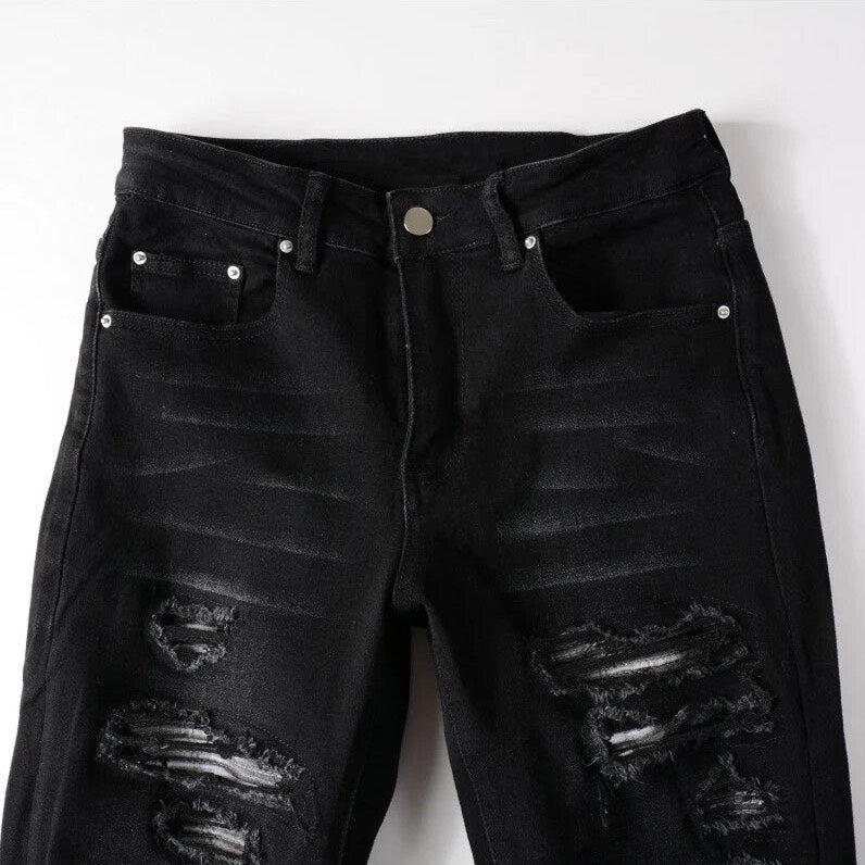 Black Flashed Jeans