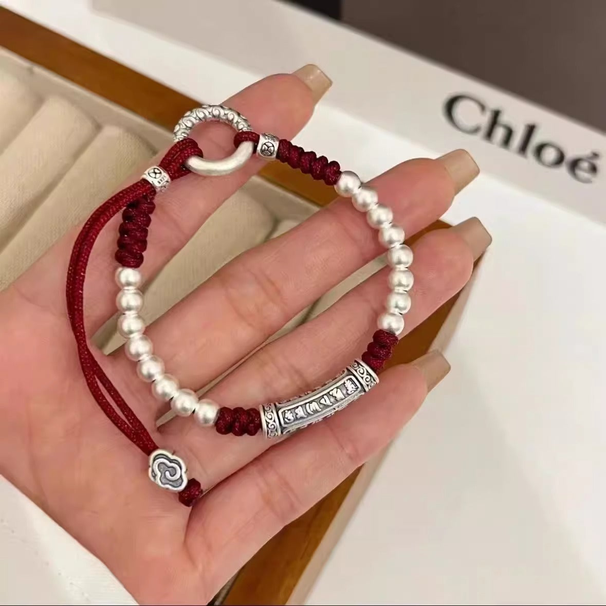 Om Mani Padme Hum Mantra Bracelet – Spiritual Protection Red String Bracelet