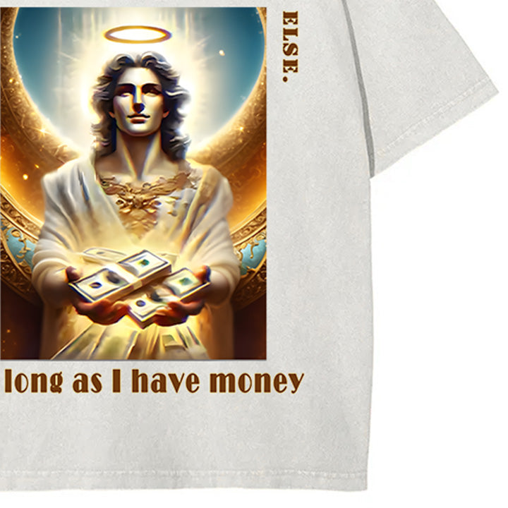 MUCHIC Unisex Fashion "Money to Spend" Christ Graphic Print Long Sleeve Hoodie (T-shirt)