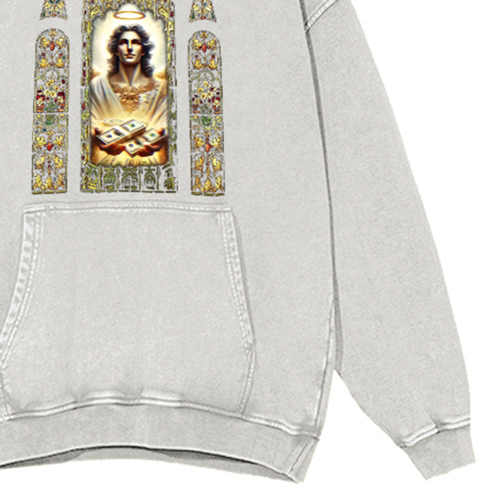 MUCHIC Unisex Fashion "Faith" Christ Graphic Print Long Sleeve Hoodie (T-shirt)