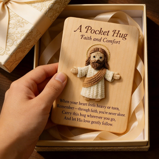 A Pocket Hug Wooden Plaque – Faith, Comfort & Daily Reminder