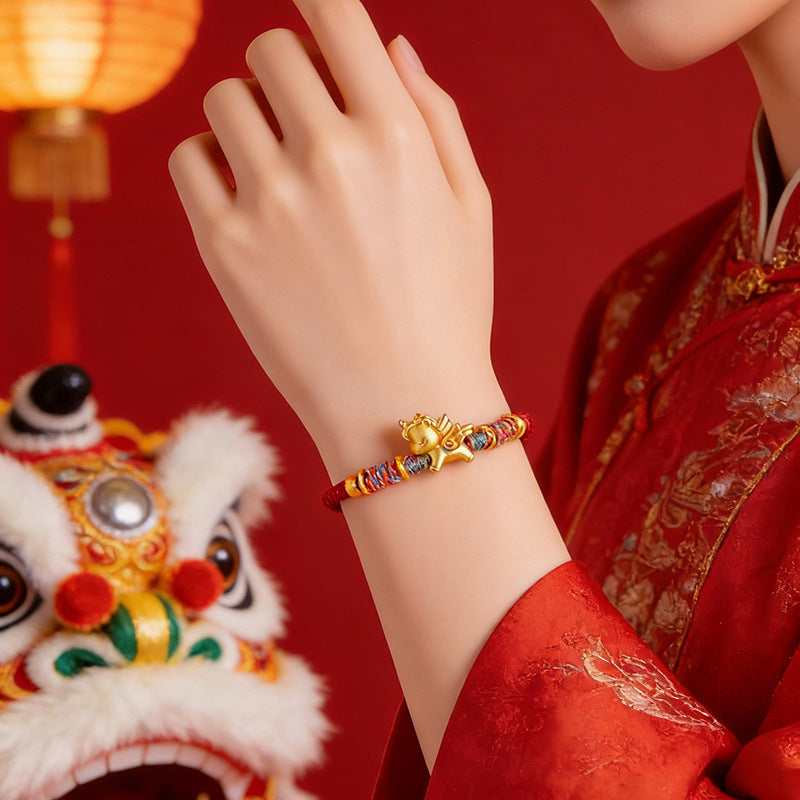 999 Silver Horse Red String Bracelet – Luck, Strength & Protection