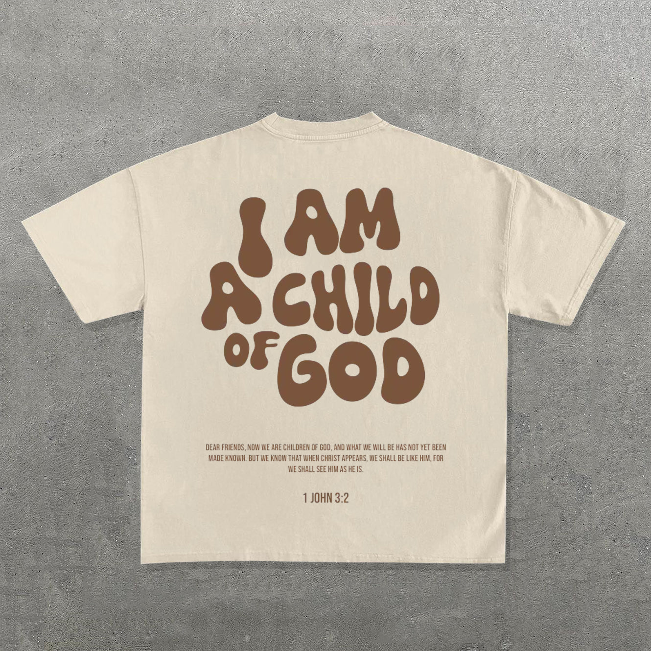 Muchic I Am A Child Of God Print Short Sleeve T-Shirt