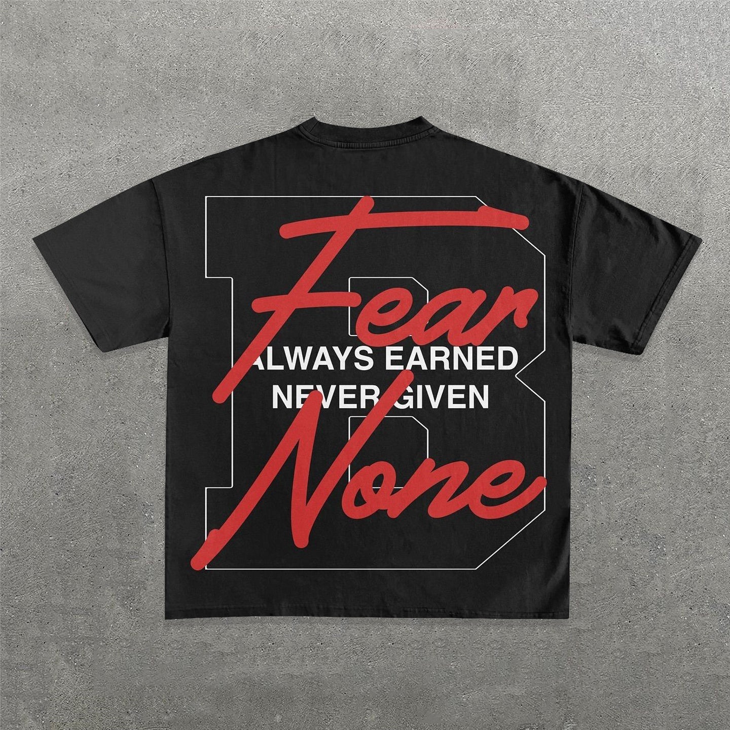 Muchic Fear None Print Short Sleeve T-Shirt