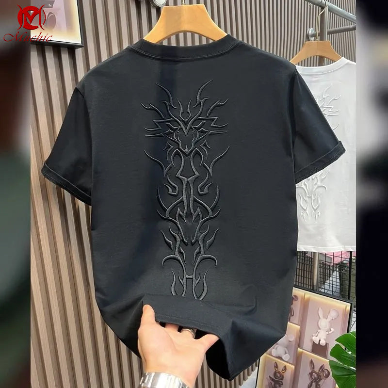 Unisex Intangible Cultural Heritage Dragon Embroidery T-shirt(Hand Embroidered) (Duty Free)