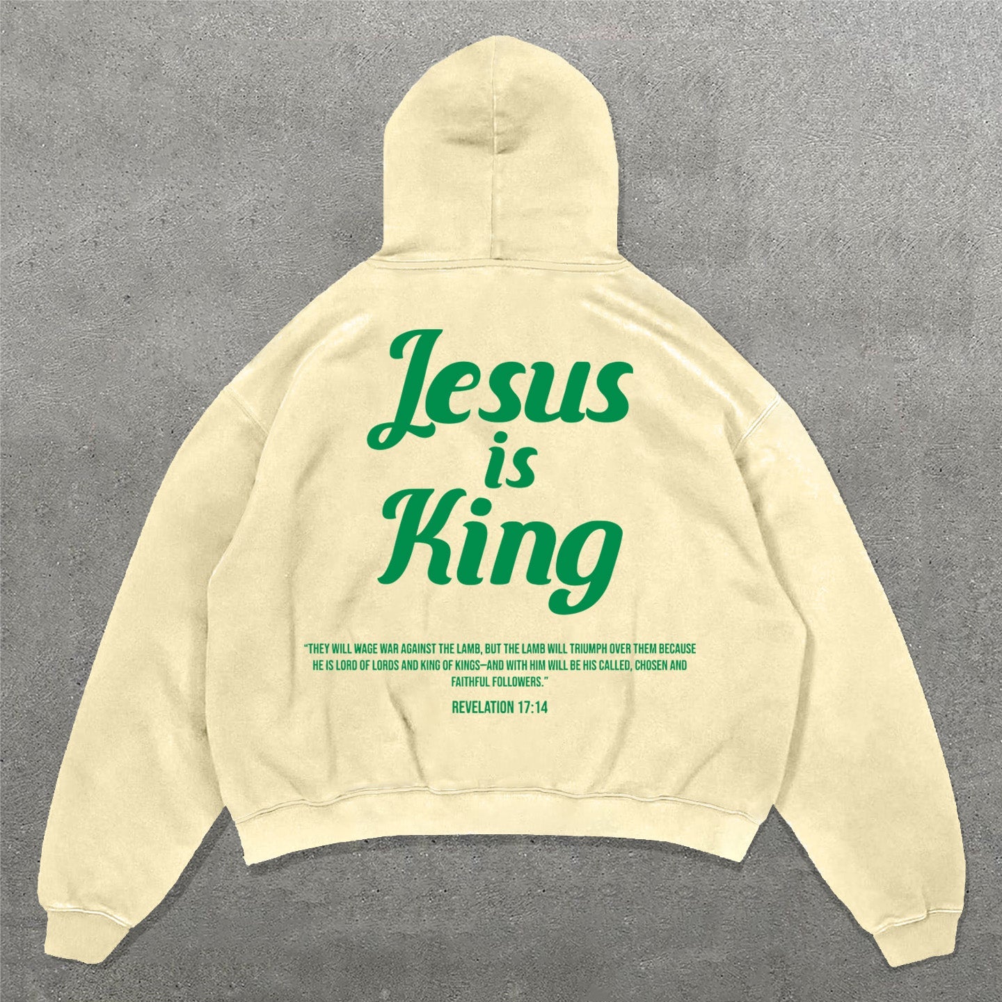 Muchic Jesus Is King Print Long Sleeve Hoodies