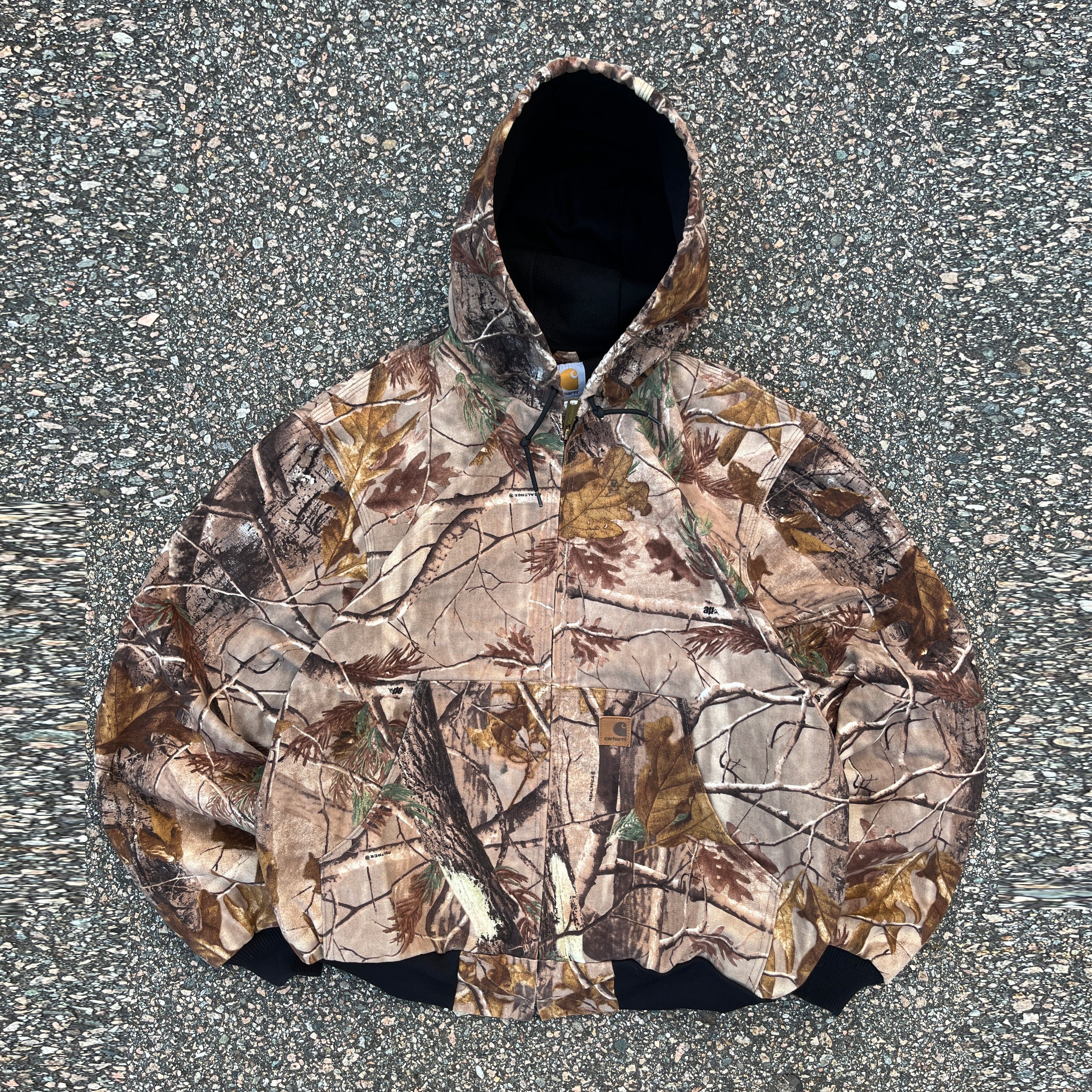 Tree camo lined zip-up long sleeve jacket