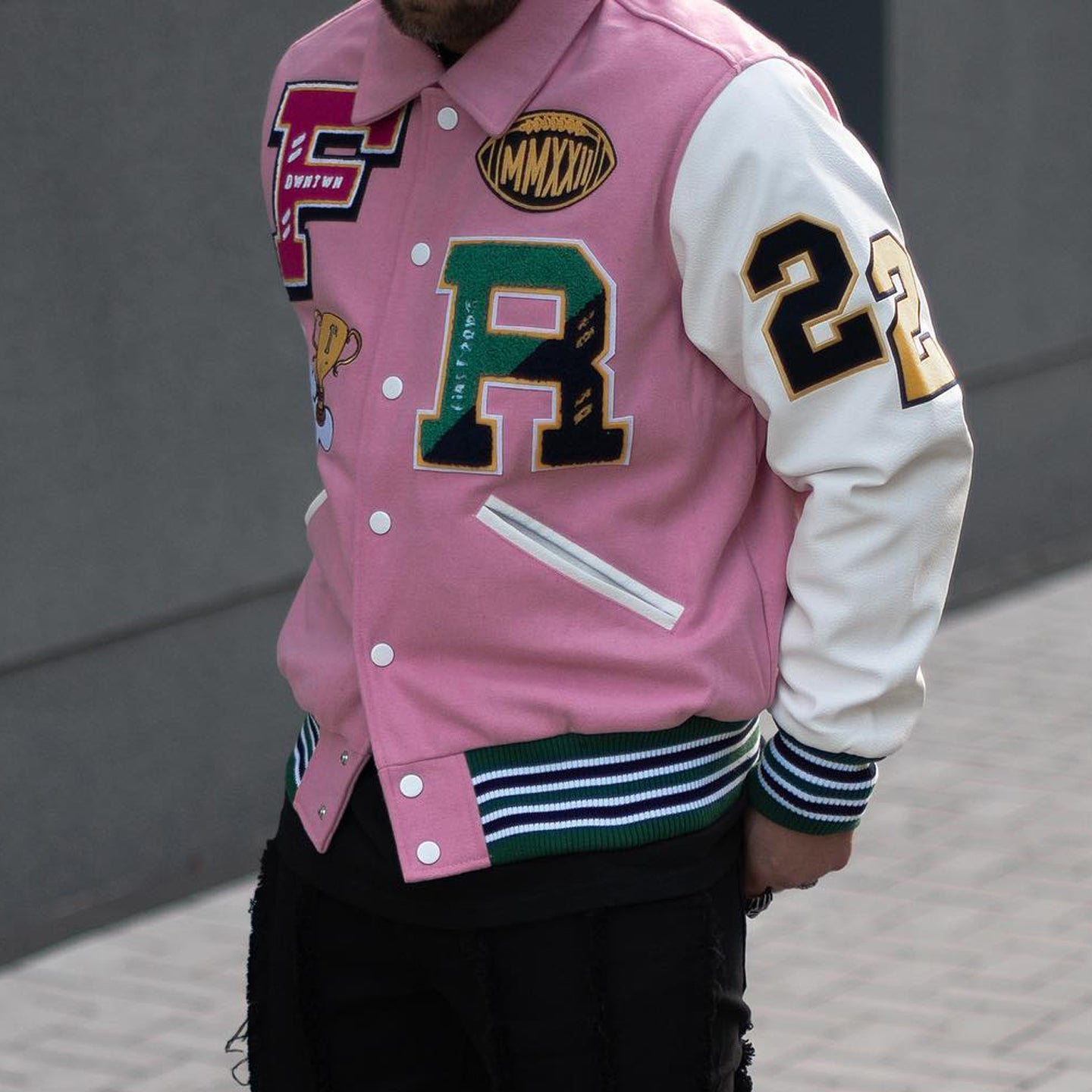 Muchic Casual Street Patchwork Baseball Jacket Coats & Jackets