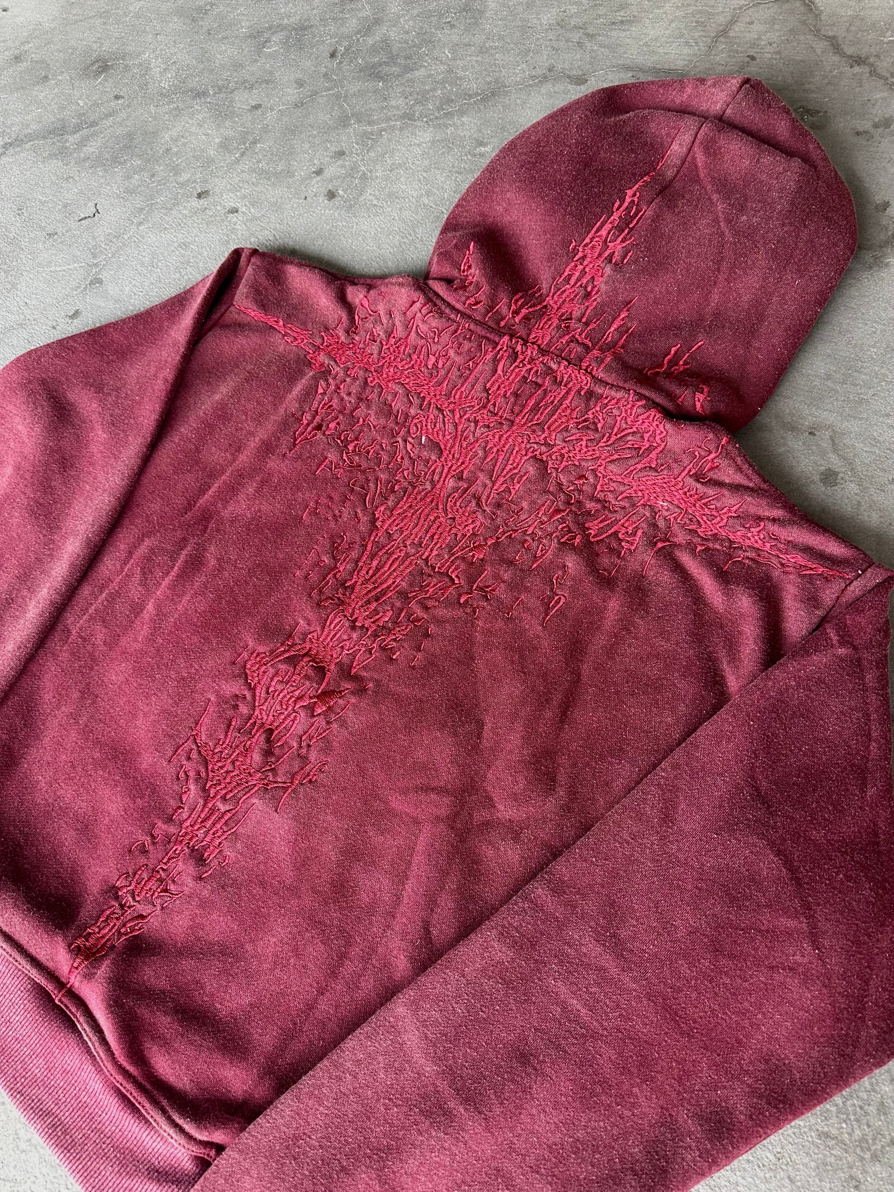 "Half a Million" Embroidered Hoodie (Maroon)