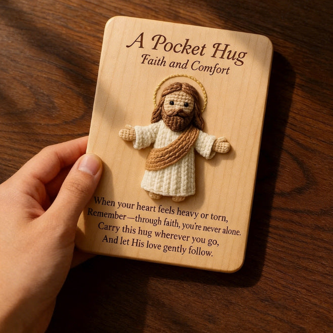A Pocket Hug Wooden Plaque – Faith, Comfort & Daily Reminder