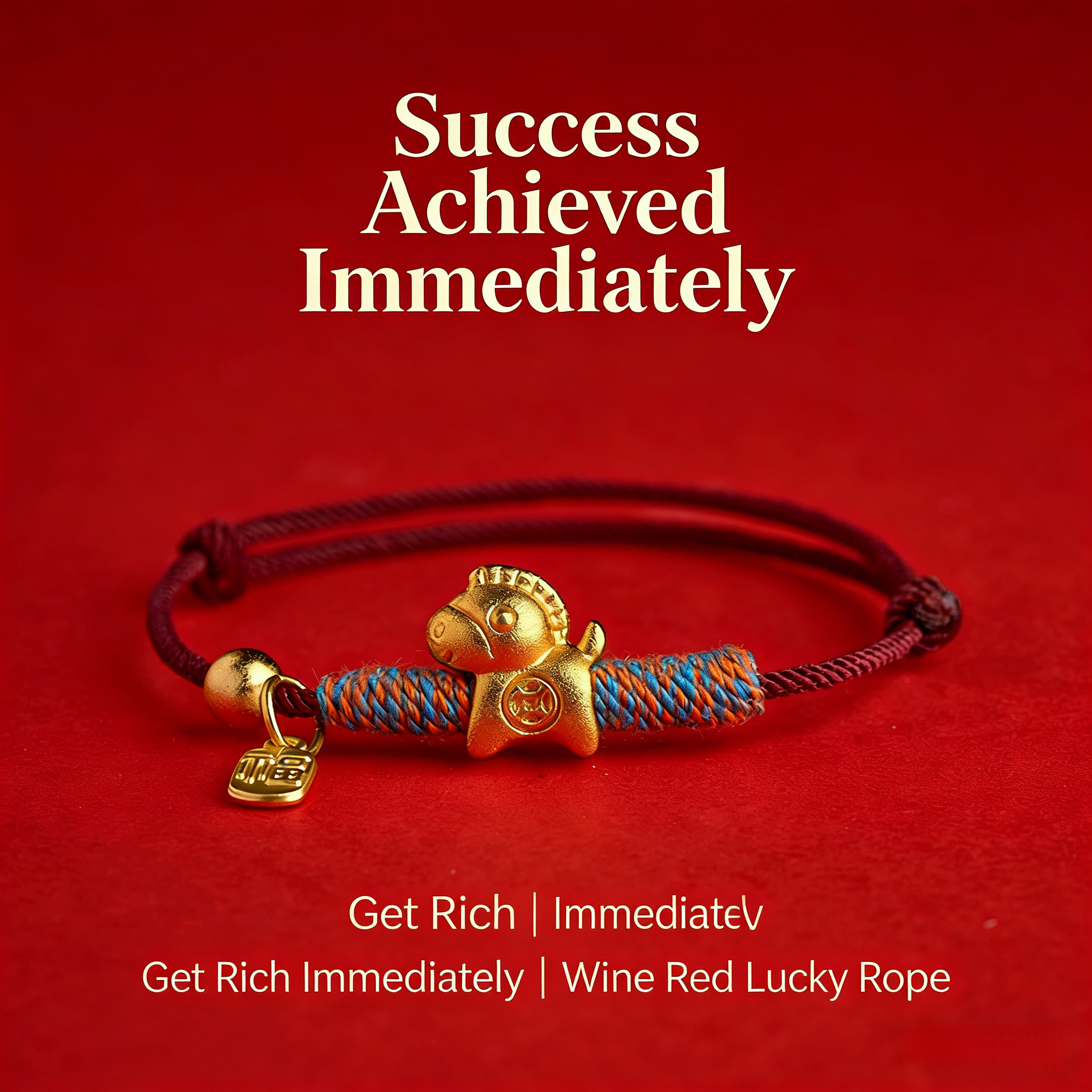 Red String Fortune Charm Bracelet – Symbol of Blessing & Protection