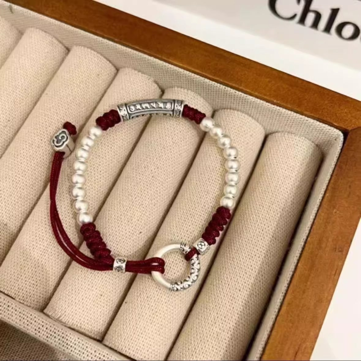 Om Mani Padme Hum Mantra Bracelet – Spiritual Protection Red String Bracelet