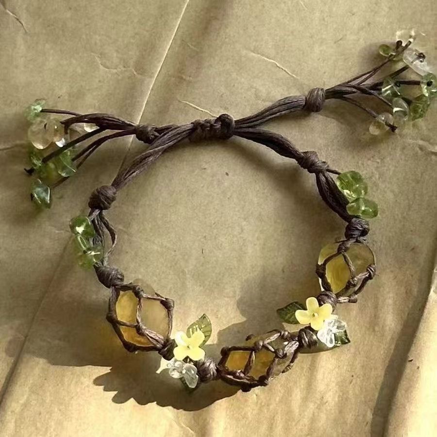 Peridot & Citrine Macrame Bracelet – Growth, Vitality & New Beginnings