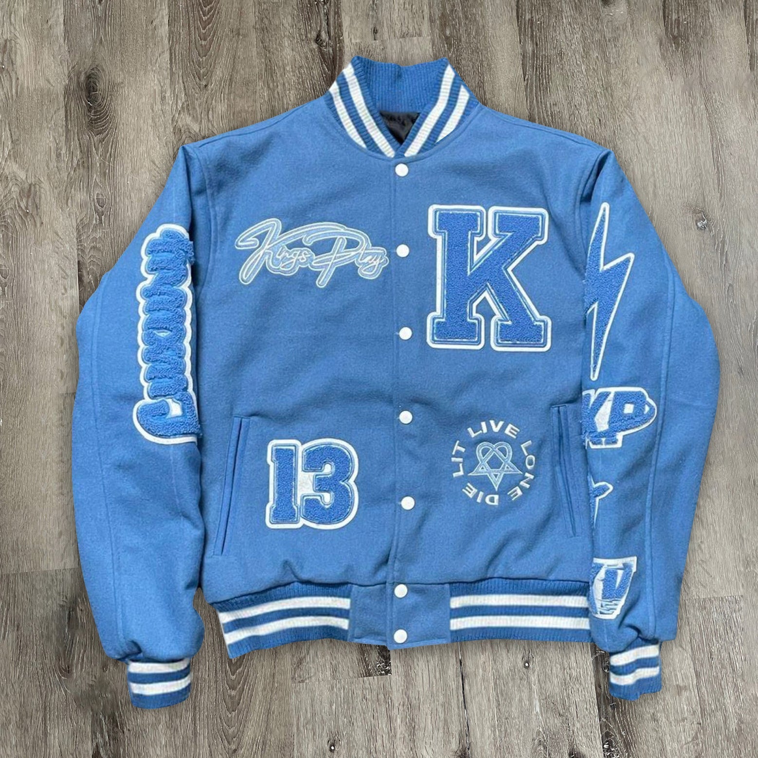 Muchic Trendy Hip-Hop Comfortable Baseball Jacket Blue / S Coats & Jackets