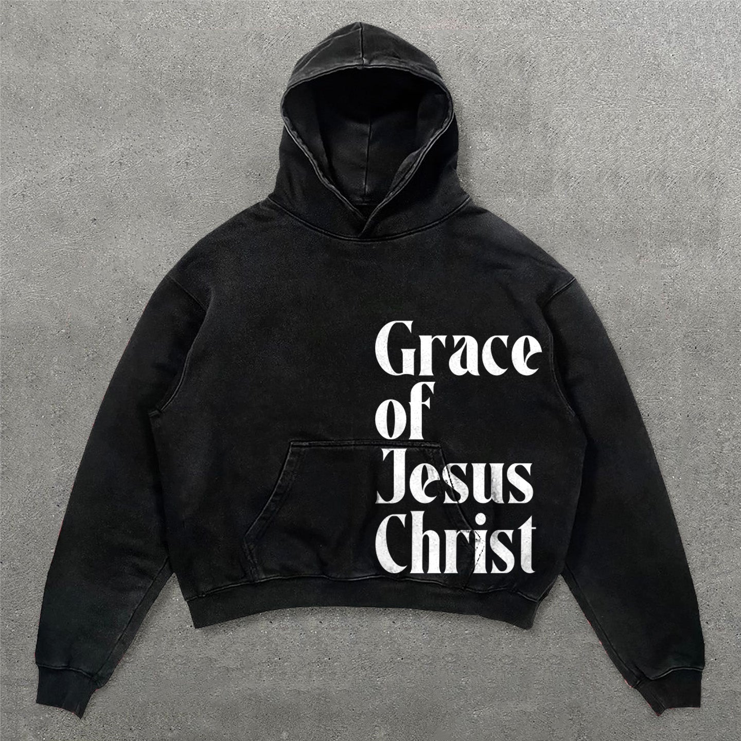 Muchic Grace Of Jesus Christ Print Long Sleeve Hoodies