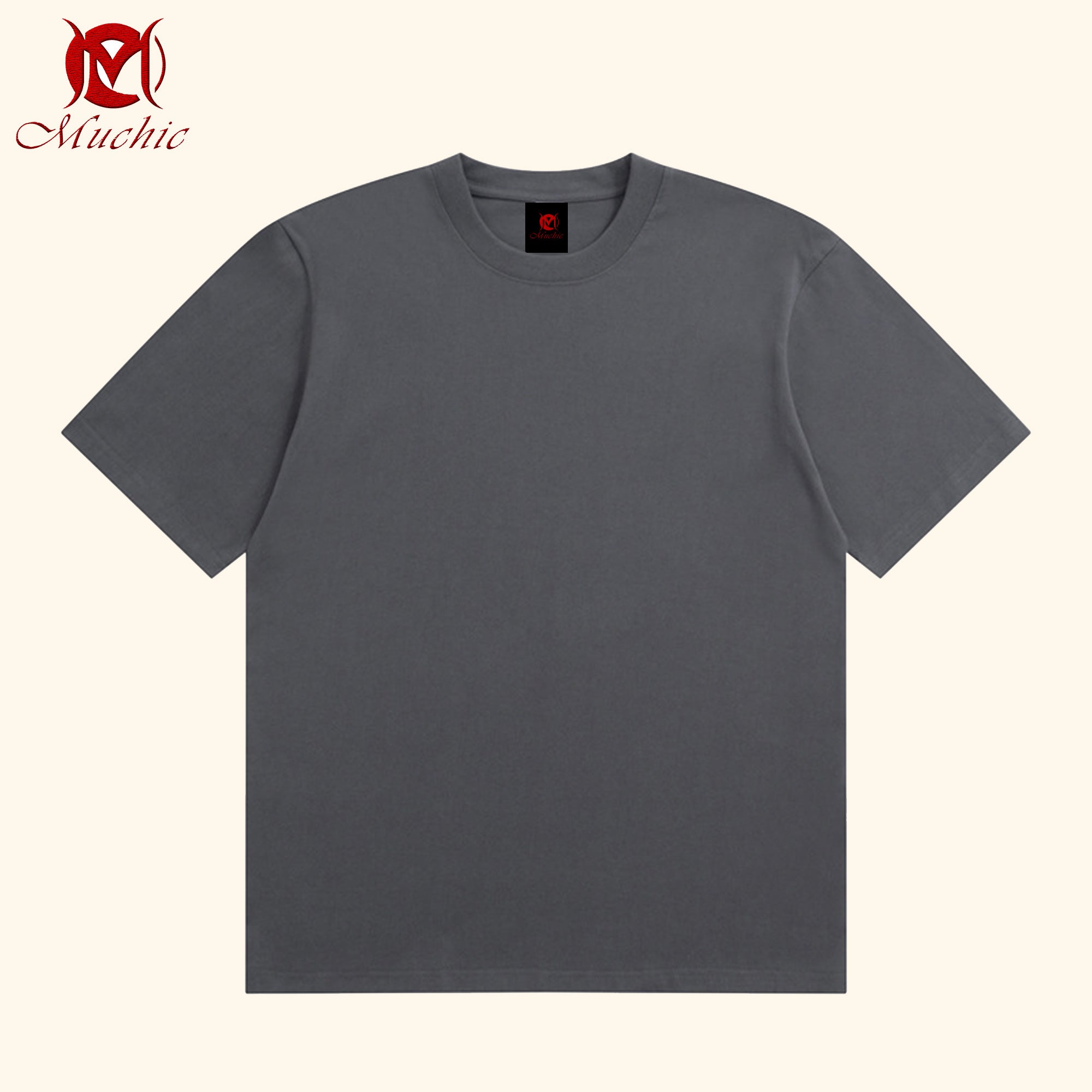 100% heavyweight cotton solid color short-sleeved T-shirt for men and women summer loose American cleanfit half-sleeved bottoming top (tax-free)