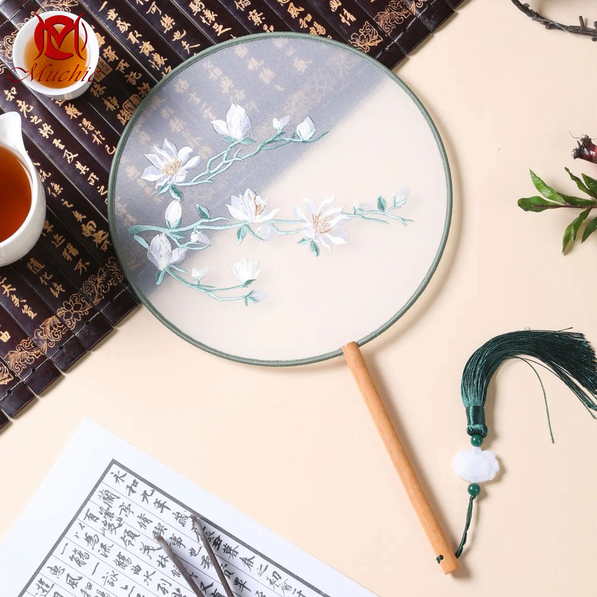 Intangible Cultural Heritage Embroidered Fan (Hand embroidery)(duty free)