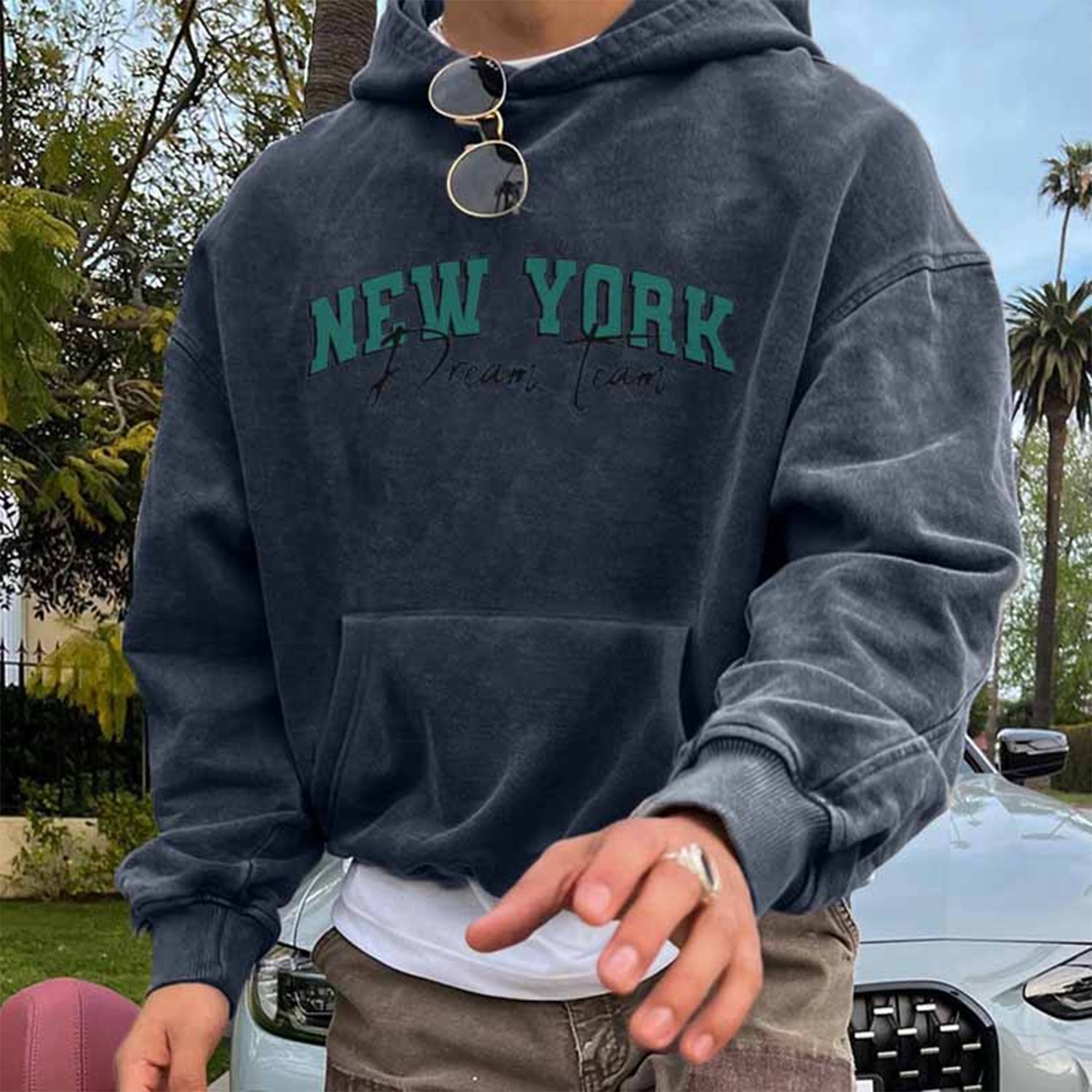 Vintage New York City Print Hoodie