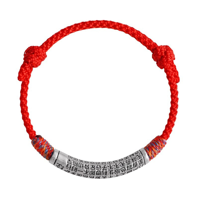Heart Sutra Protection Bracelet – Feng Shui Red String Spiritual Charm