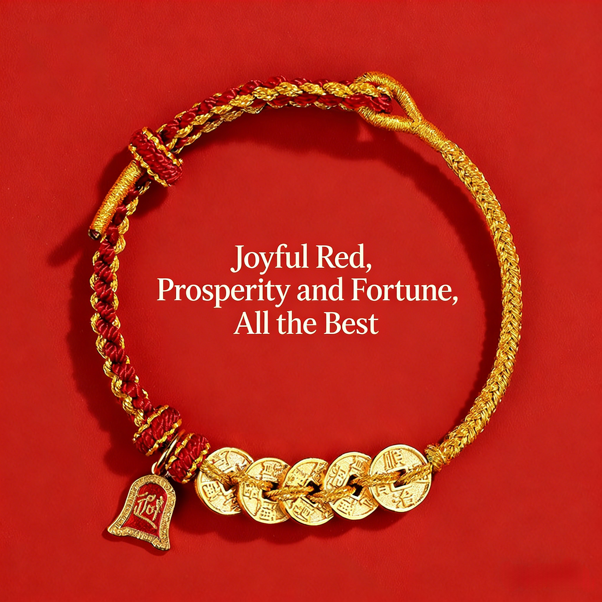 Five Emperor Coin Red String Bracelet – Wealth Protection & Good Fortune