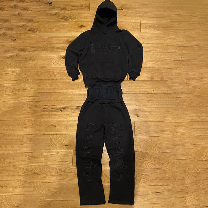 Muchic unisex Street Embroidery Tracksuit  suit