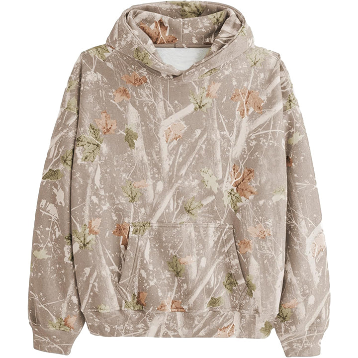 Muchic Unisex "Leaf" Camouflage Fun Graphic Print Long Sleeve Hoodie