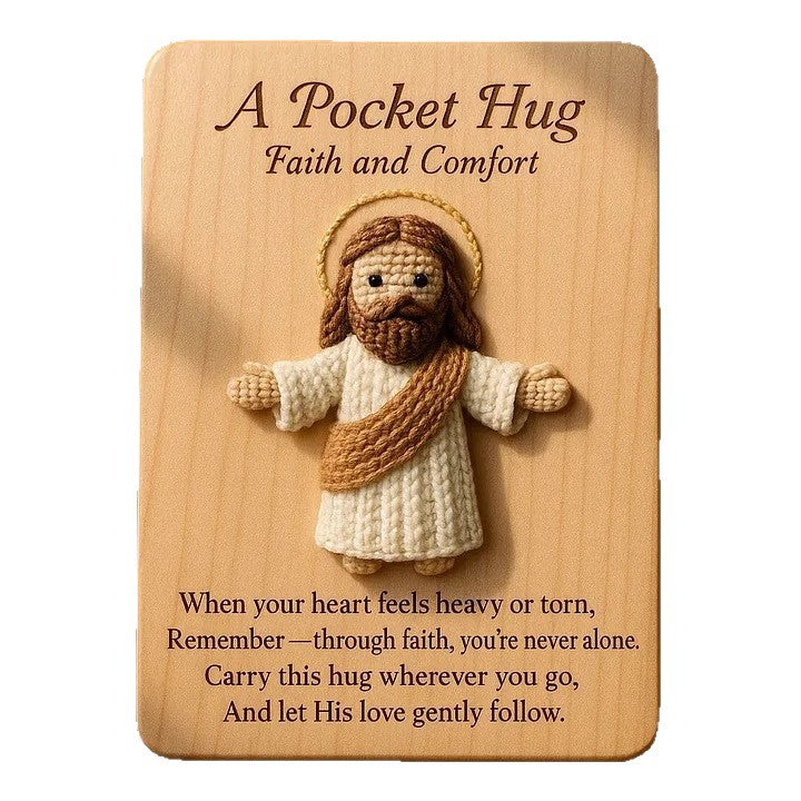 A Pocket Hug Wooden Plaque – Faith, Comfort & Daily Reminder