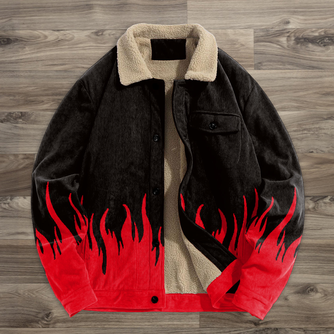 Flame skull fashion street padded jacket