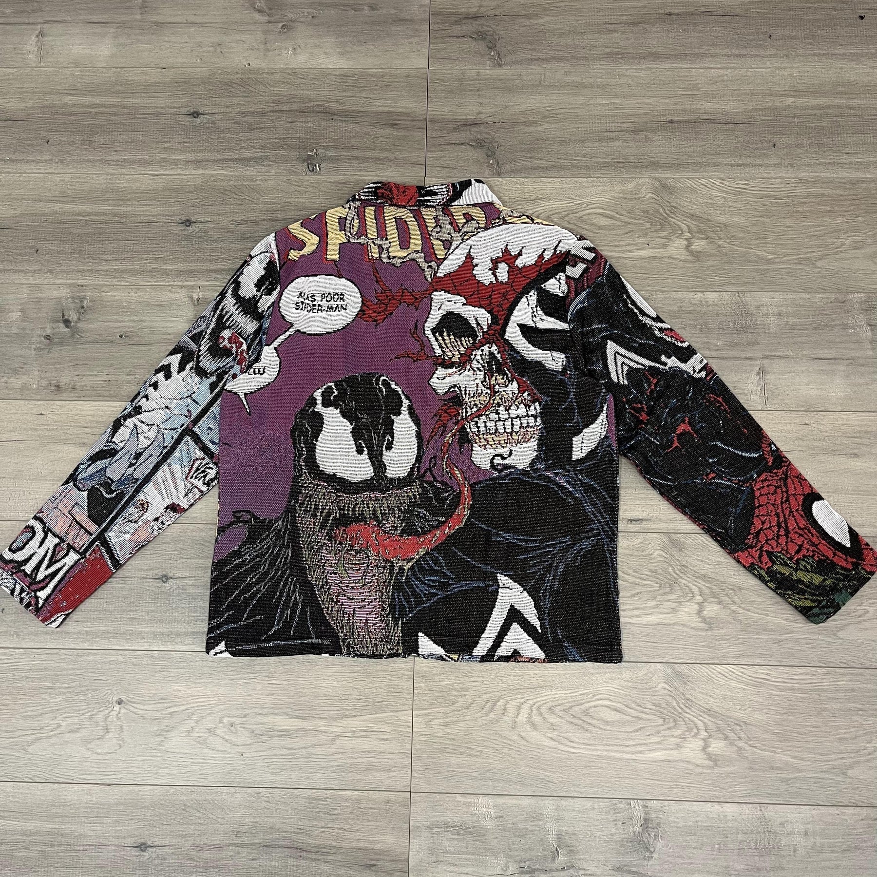 Fashionable Venom Print Zipped Jacket