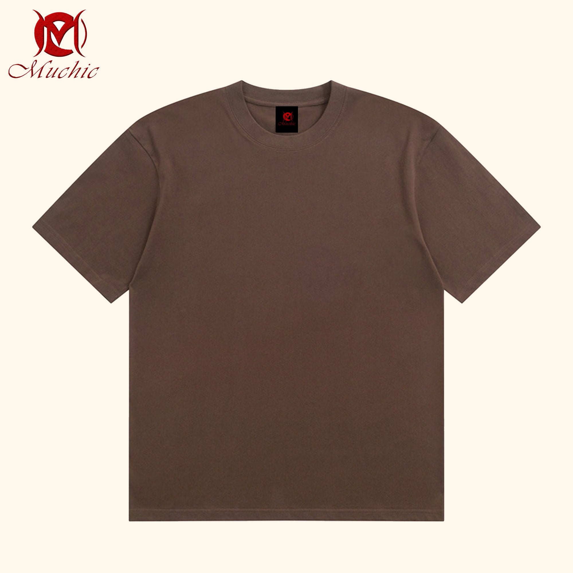 100% heavyweight cotton solid color short-sleeved T-shirt for men and women summer loose American cleanfit half-sleeved bottoming top (tax-free)