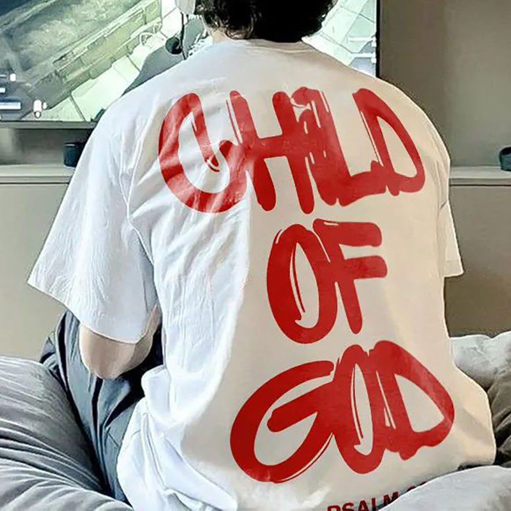 Muchic Child Of God Print Short Sleeve T-shirt