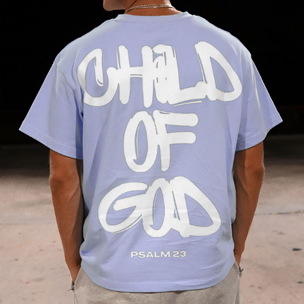 Muchic Child Of God Print Short Sleeve T-shirt