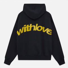 Muchic unisex 'withlove' graphic print long sleeve hoodie