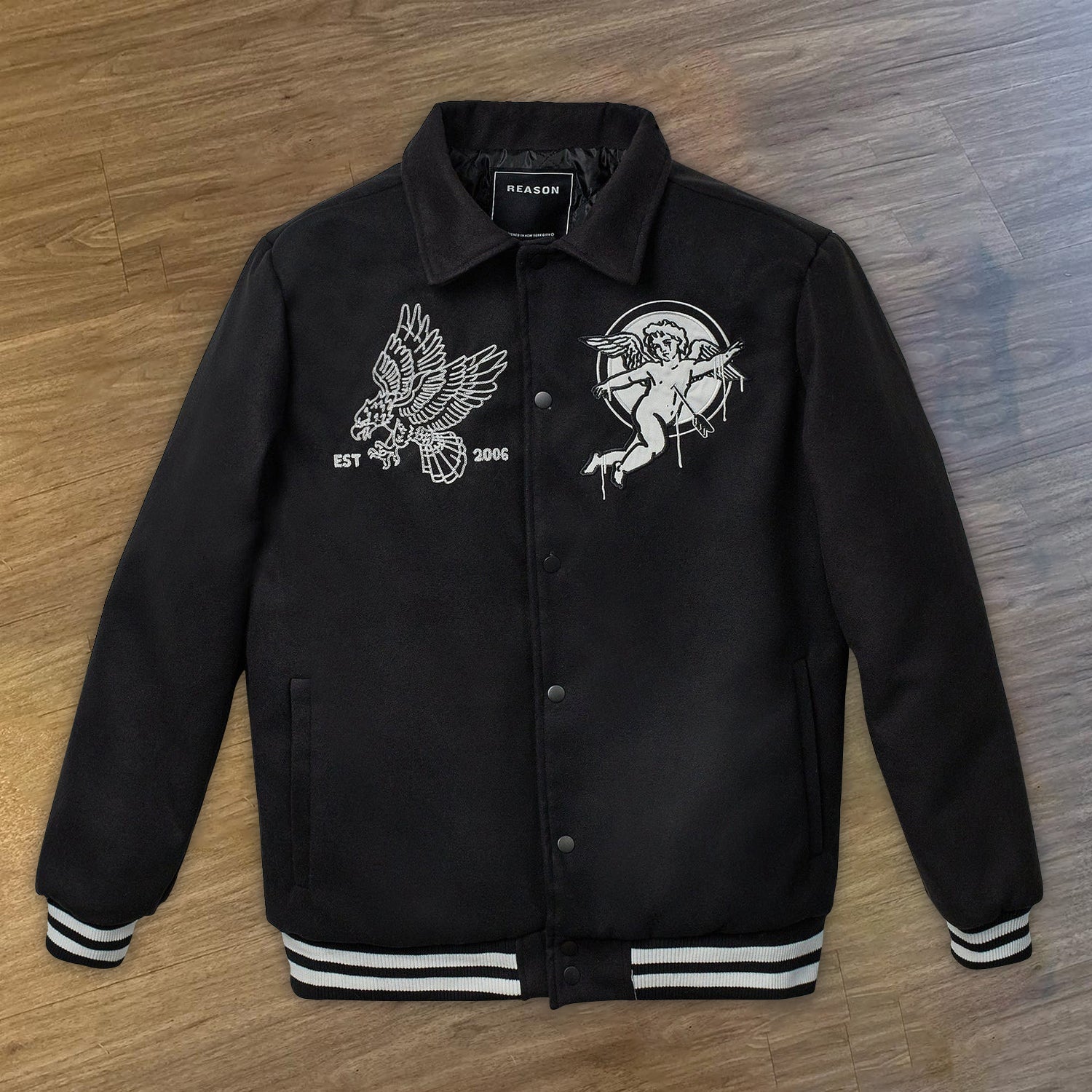 Muchic Casual Personalized Angel Lapel Jacket Coats & Jackets