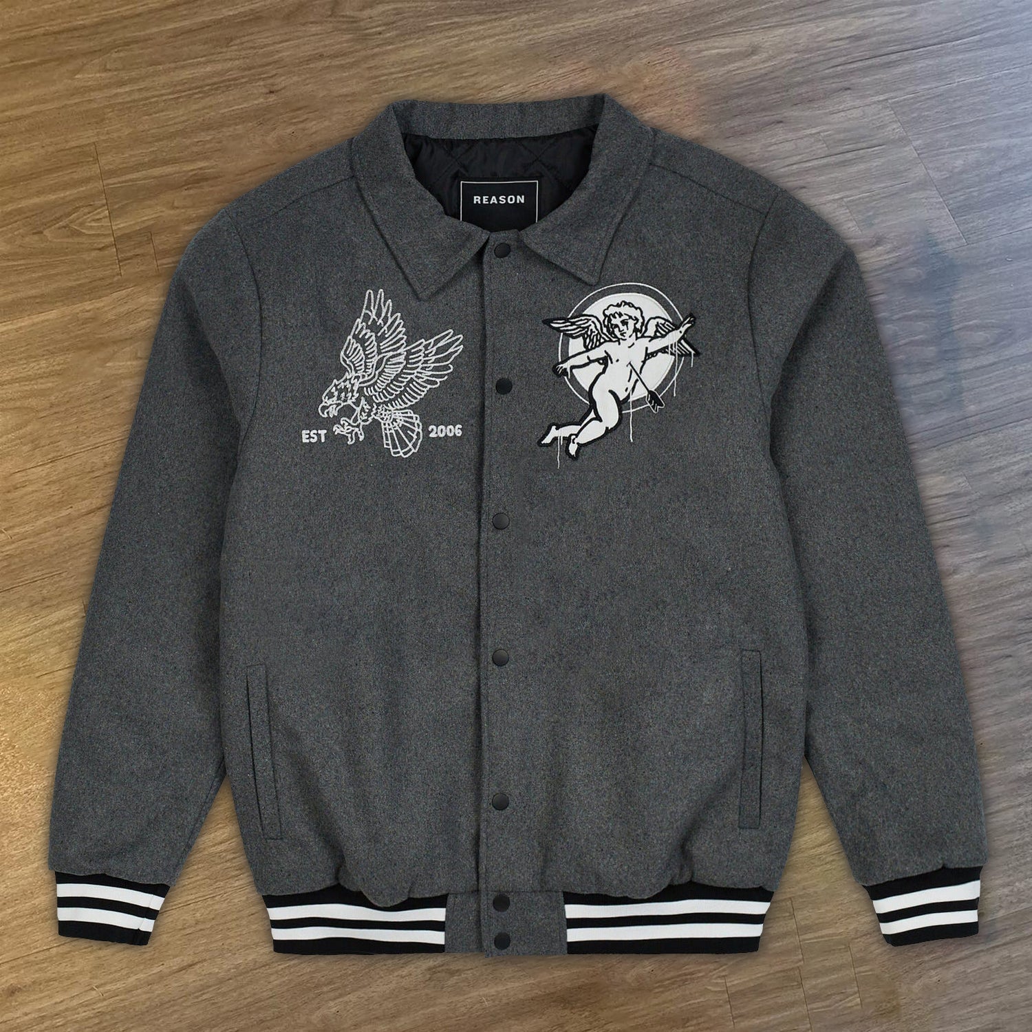 Muchic Casual Personalized Angel Lapel Jacket Gray / S Coats & Jackets