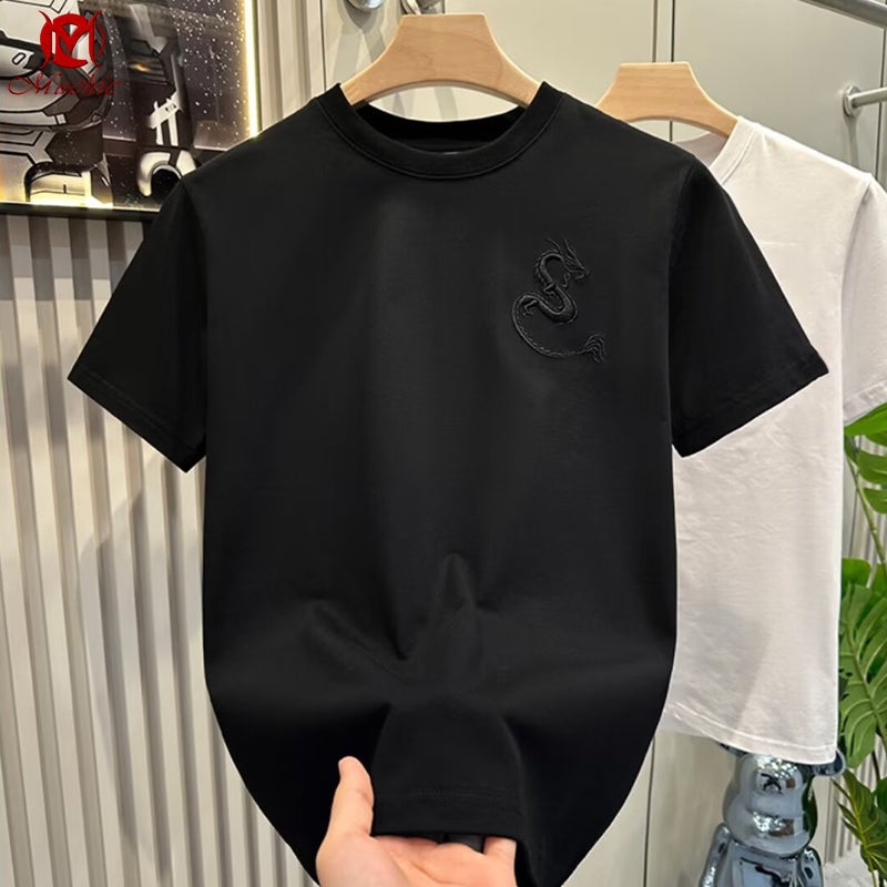 Unisex Intangible Cultural Heritage Dragon Embroidery T-shirt(Hand Embroidered) (Duty Free)