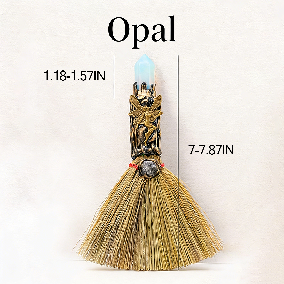 Natural Crystal Cleansing Broom | Home Energy Purification & Spiritual Decor