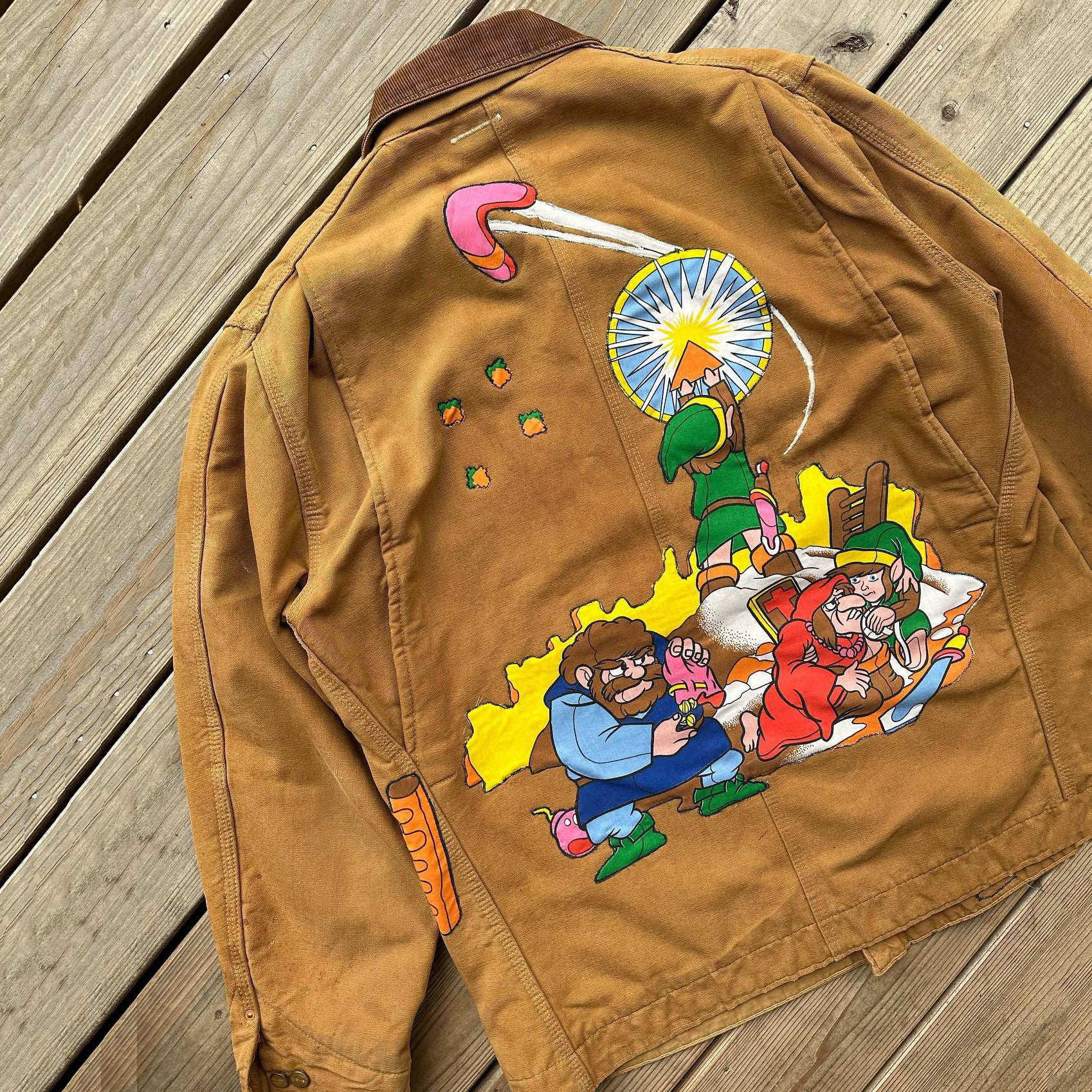 Hand-painted collaboration lined jacket