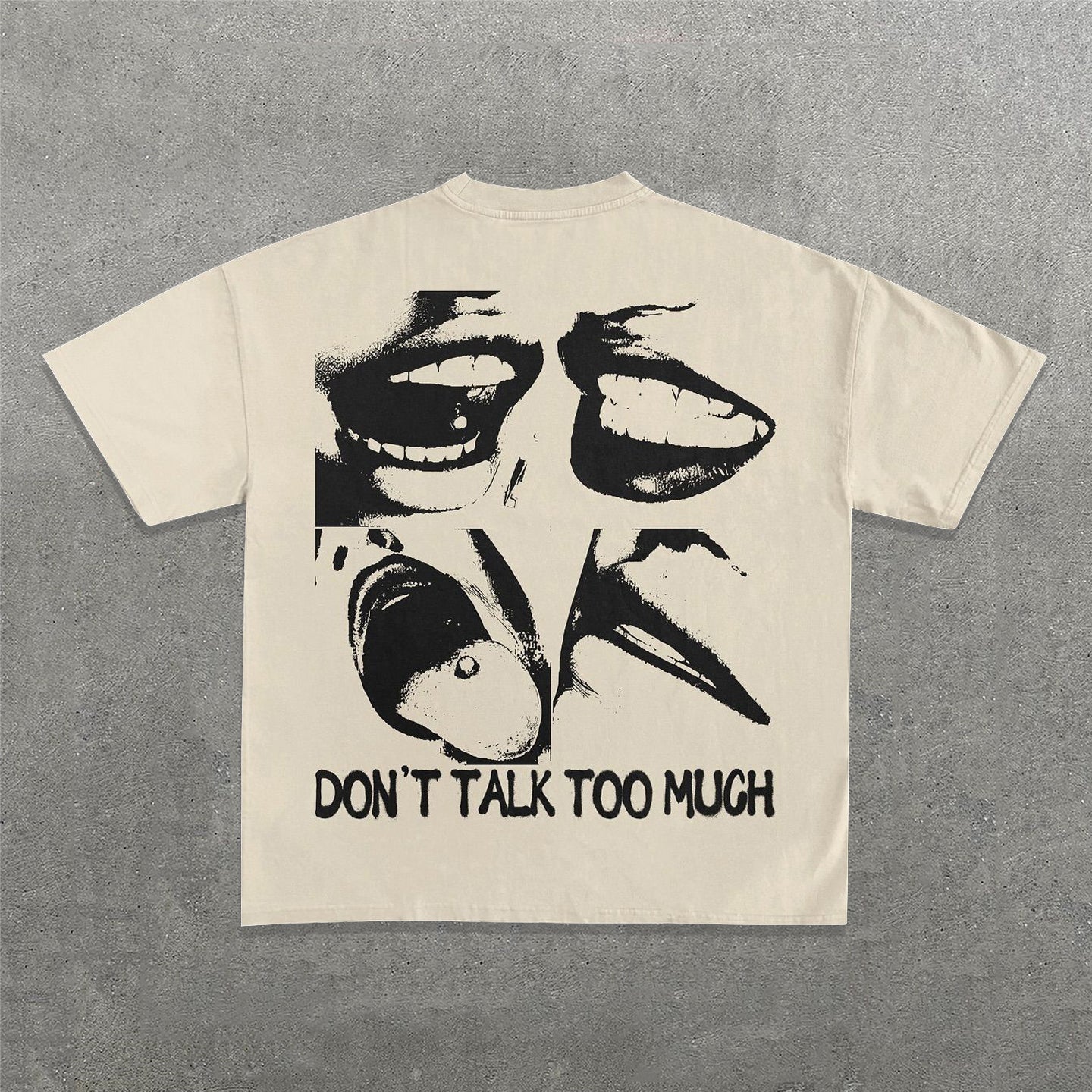 Muchic Don't Talk Too Much Print Short Sleeve T-Shirt