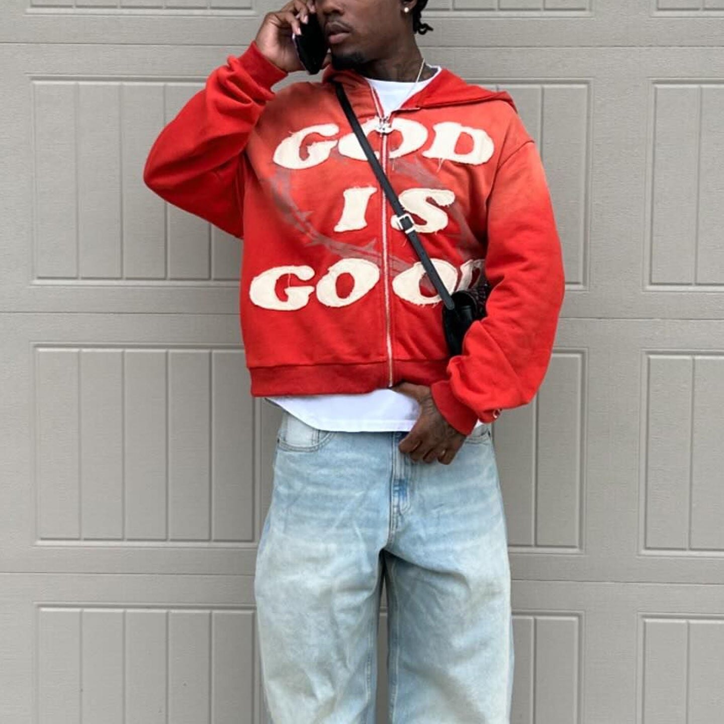 Muchic God is Good Casual Streetwear Zip-Up Hoodie