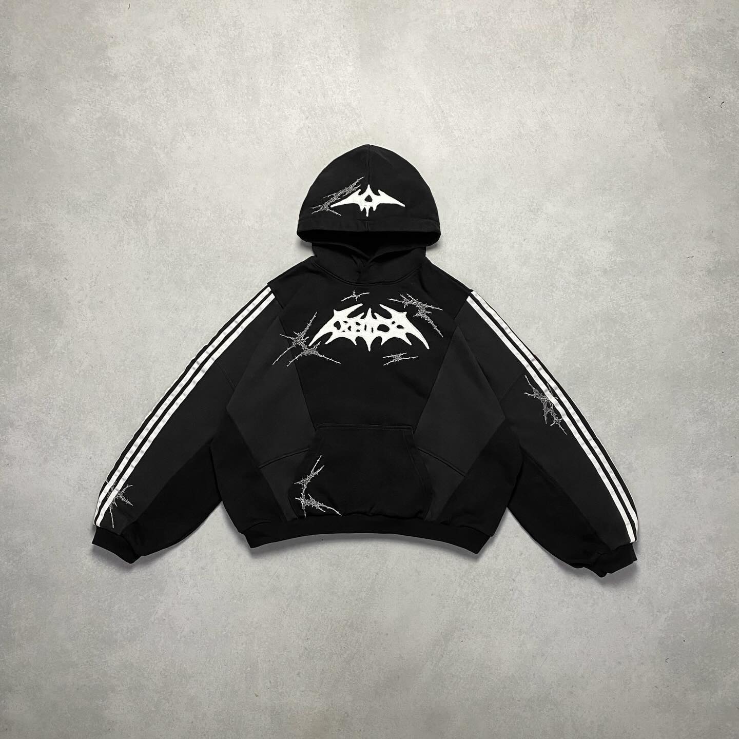 Muchic Three Stripes Casual Retro Street Hoodie