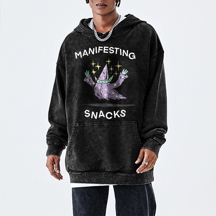 Muchic Unisex 'SNACKS' Fun Graphic Print Long Sleeve Hoodie