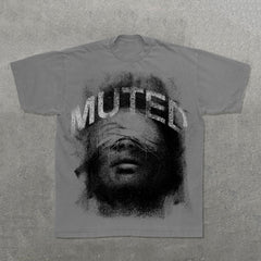 Muchic Muted Print Short Sleeve T-Shirt