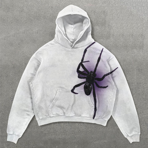 Muchic Fashion Spider Print Long Sleeve Hoodies