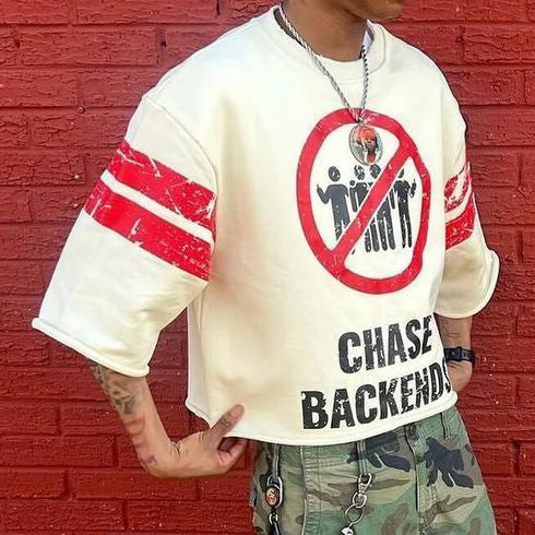 Muchic Chase Backends Printed Three-quarter Sleeve T-shirt