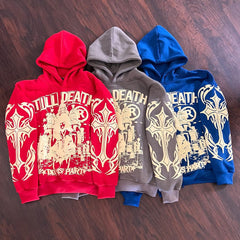 Muchic Fashion Till Death Do Us Part Print Long Sleeve Hoodies