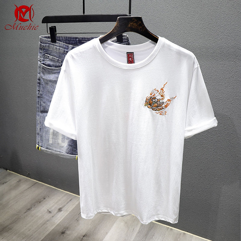 Unisex Intangible Cultural Heritage Qilin Embroidery T-shirt(Hand Embroidered) (Duty Free)