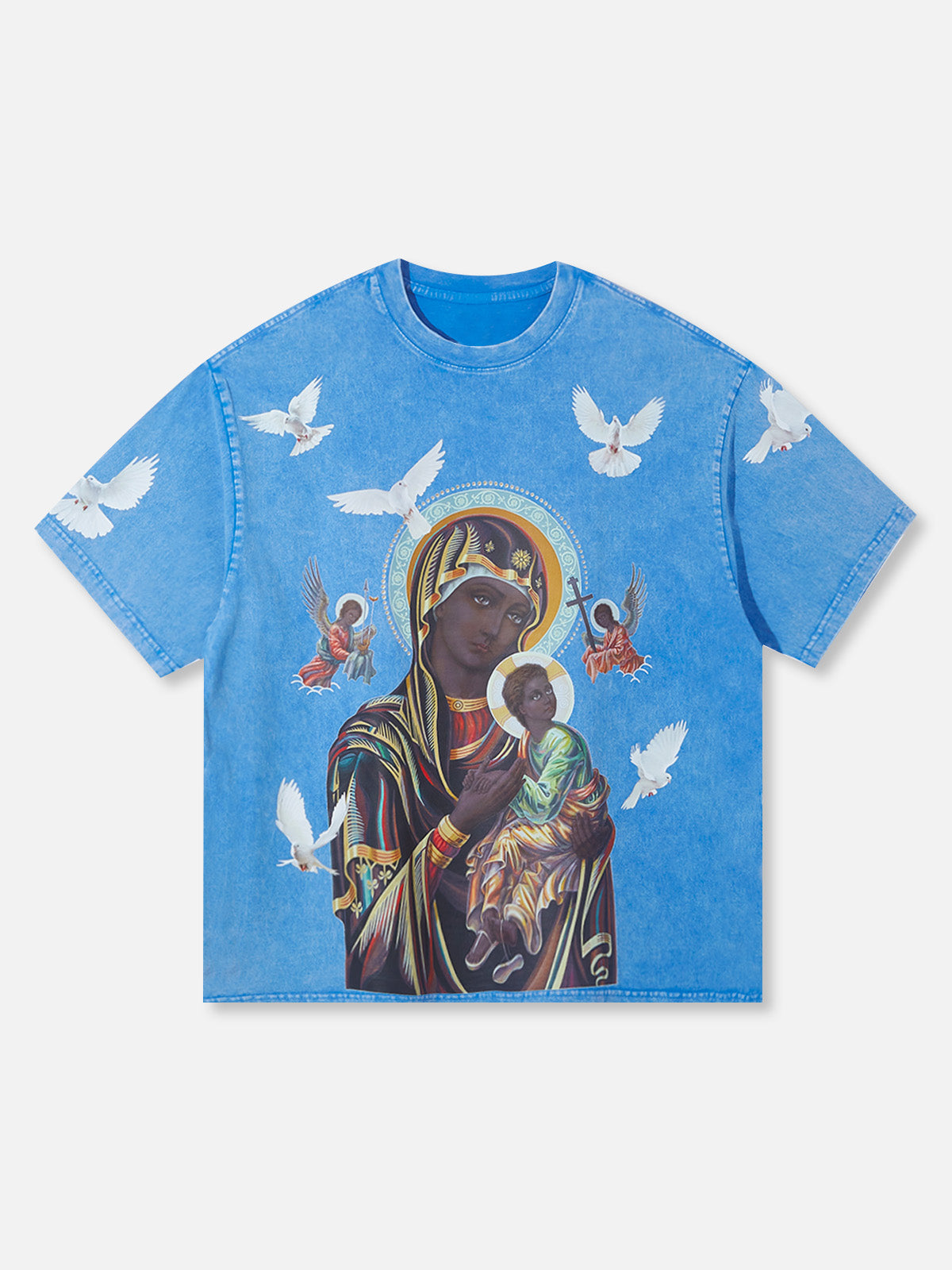 Obstacles and Dangers © Black Madonna and Child Blue Vintage Washed T-shirt