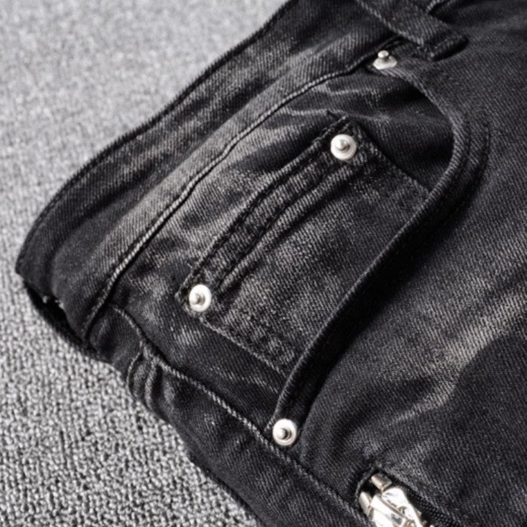 Black Biker Jeans