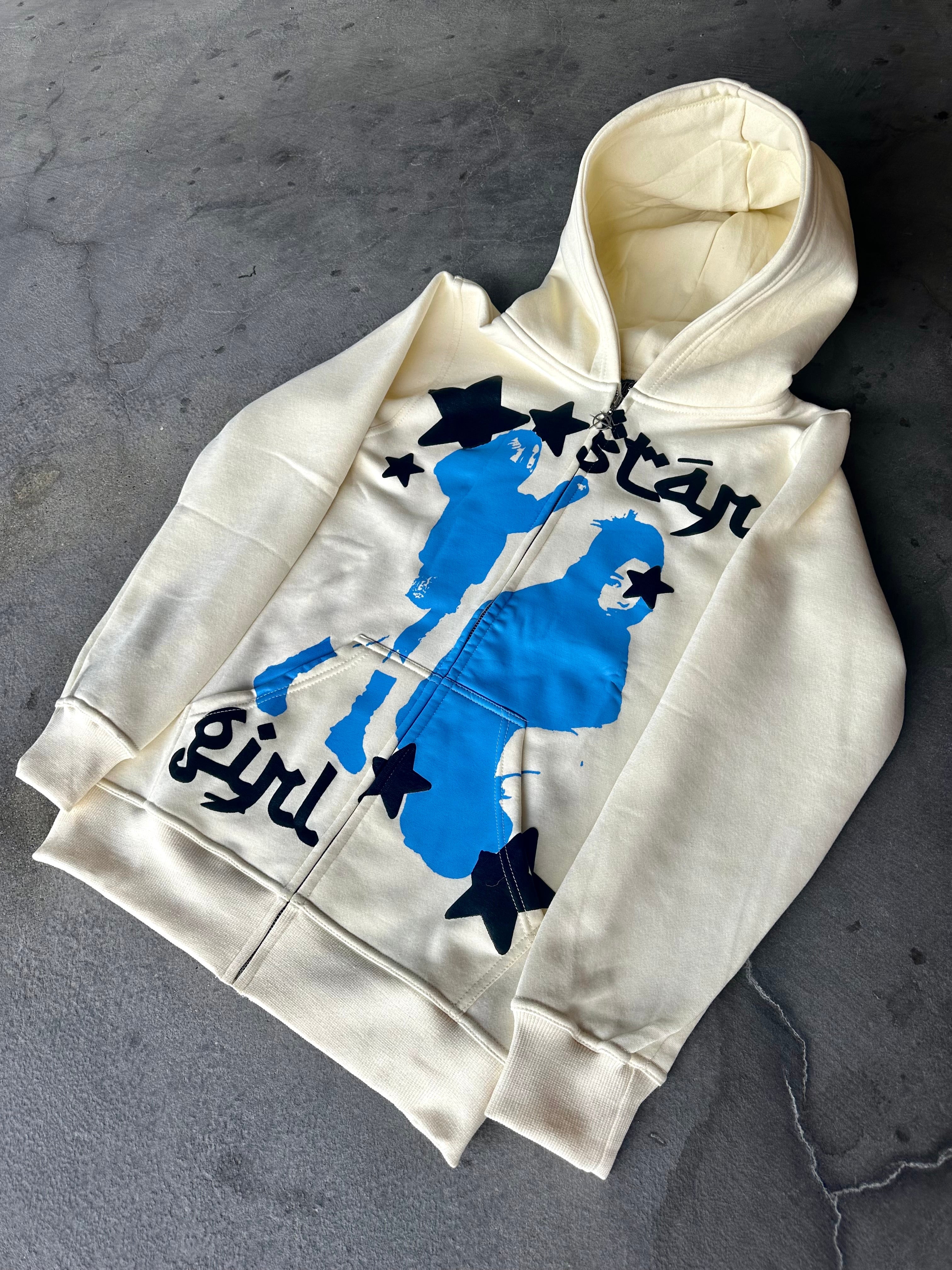 "Star Girl" Zip-Up (Cream)